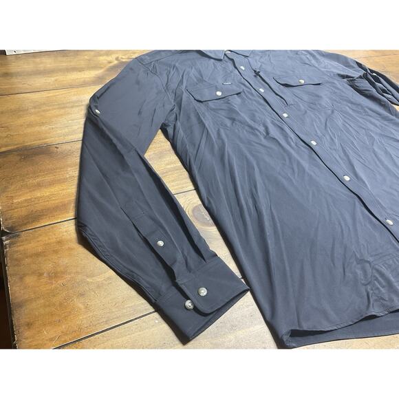 Poncho Shirt Mens XL Black Slim Fit Long Sleeve Performance Fishing Magnetic - Picture 5 of 13